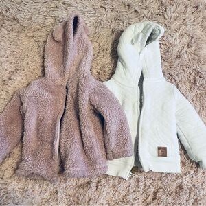 (2) 12 month Carter’s zip up hoodies baby girl